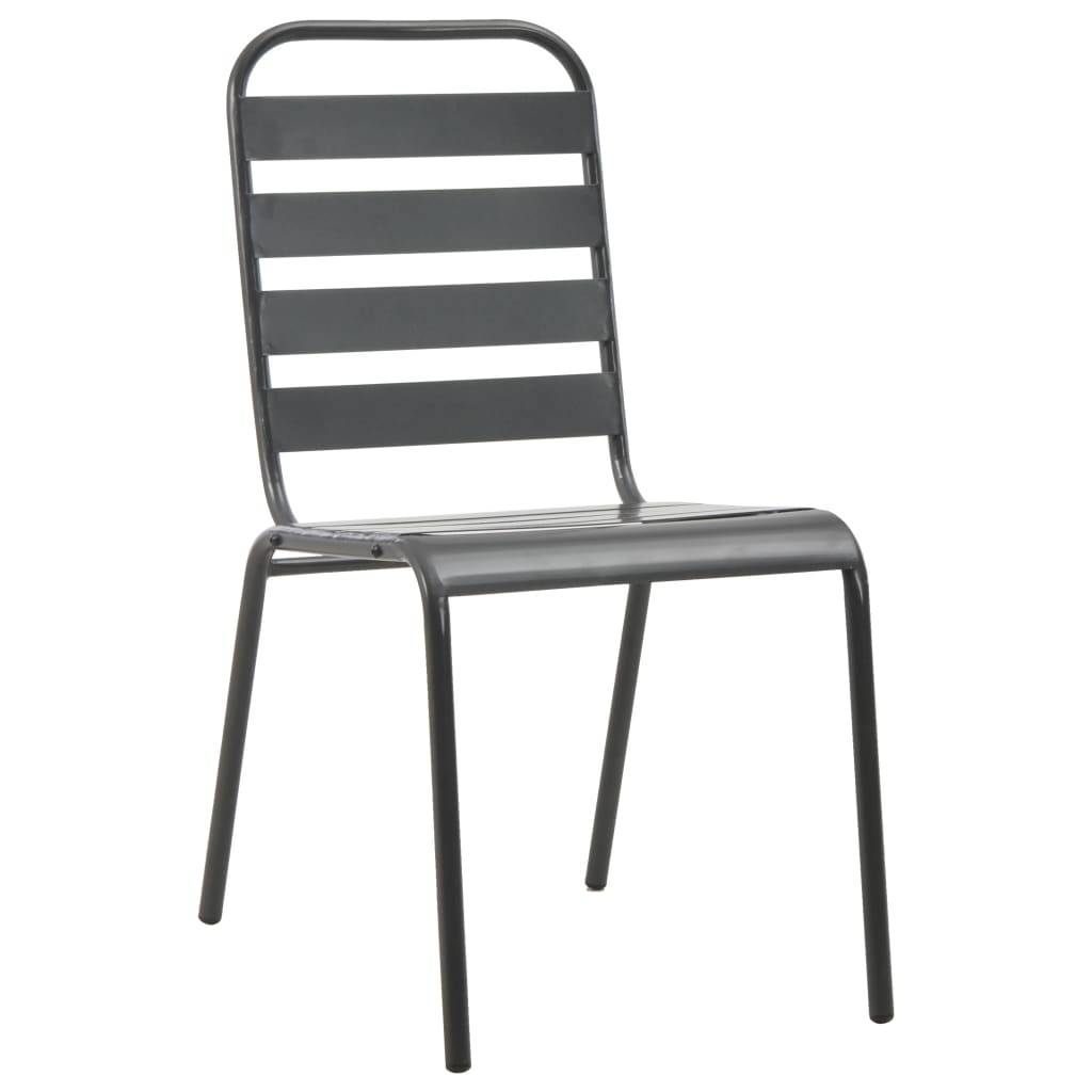 vidaXL Gartenstuhl-Set 5-tlg. Stapelbar Pulverbeschichteter Stahl