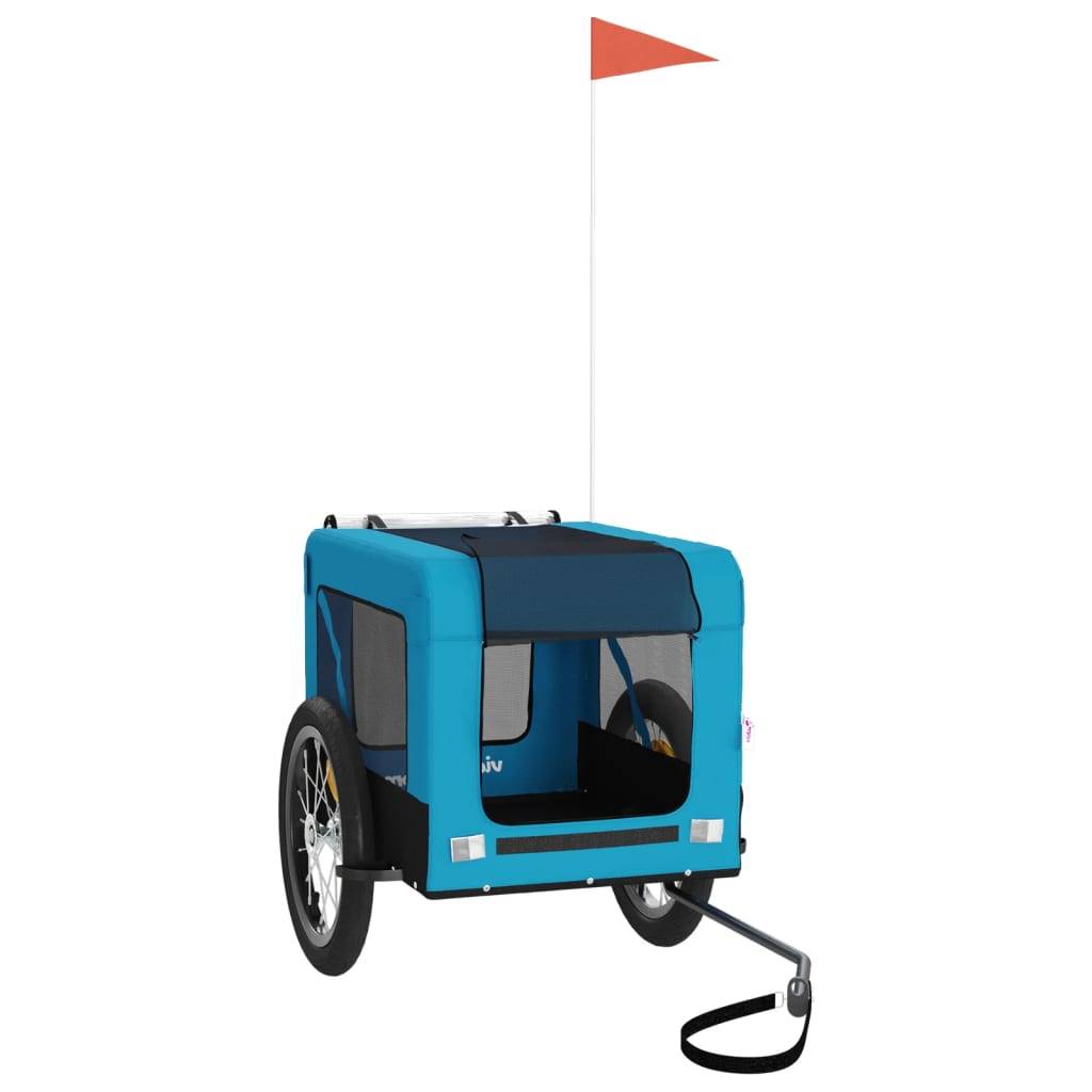 vidaXL Fahrradanhänger Hunde Blau und Schwarz Oxford-Gewebe & Eisen