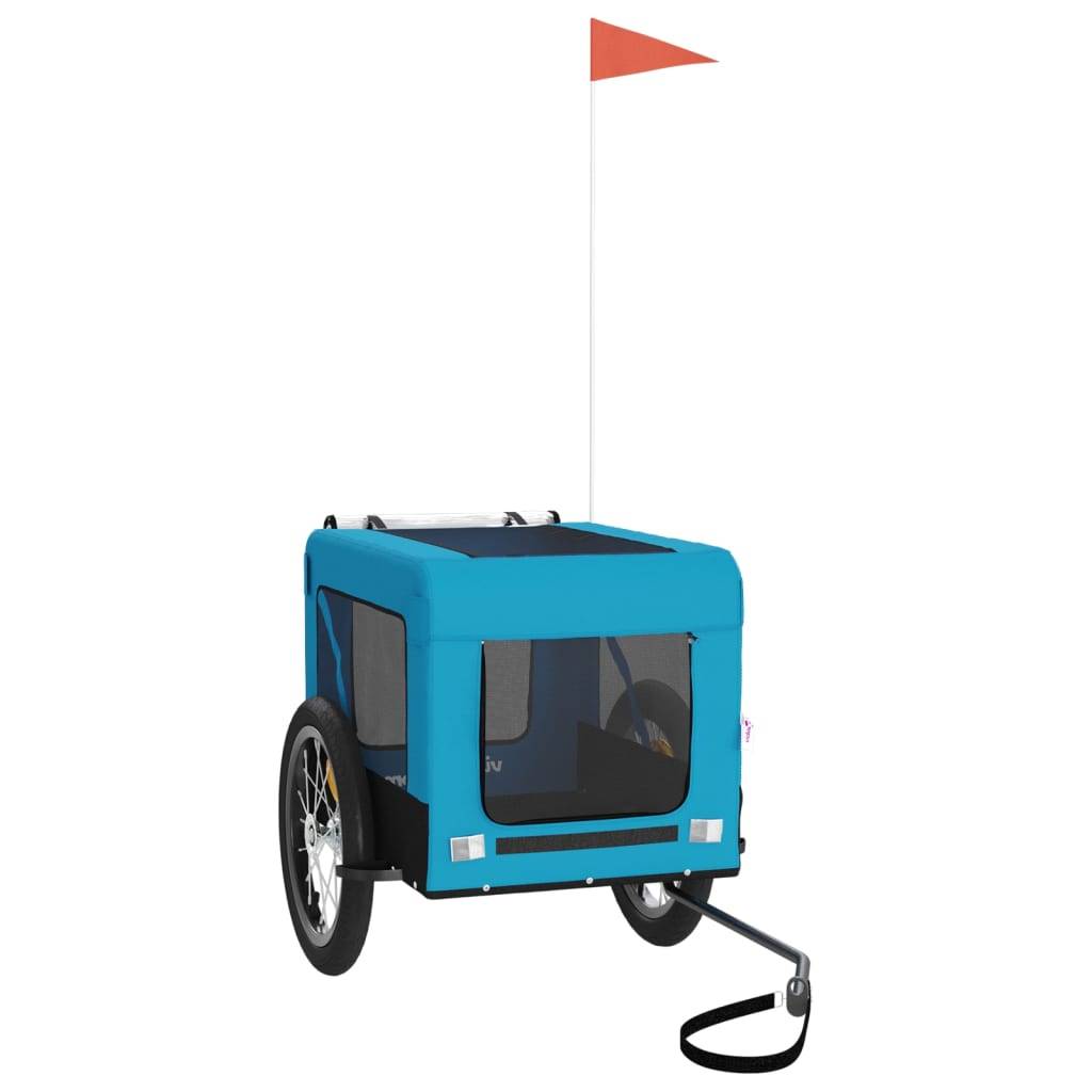 vidaXL Fahrradanhänger Hunde Blau und Schwarz Oxford-Gewebe & Eisen