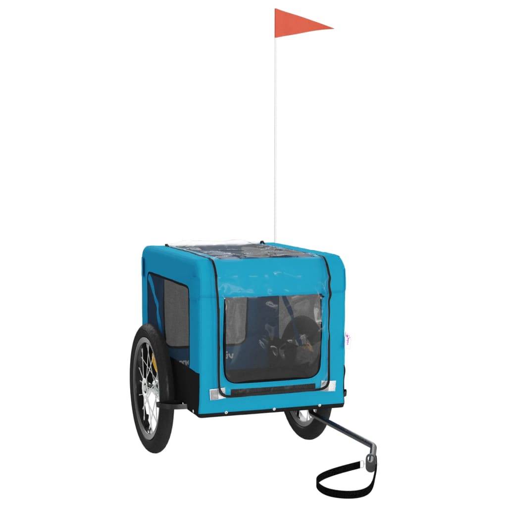 vidaXL Fahrradanhänger Hunde Blau und Schwarz Oxford-Gewebe & Eisen