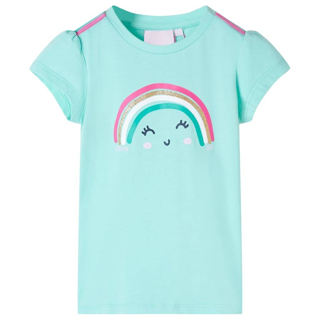 Kinder-T-Shirt Helles Minzgrün 116