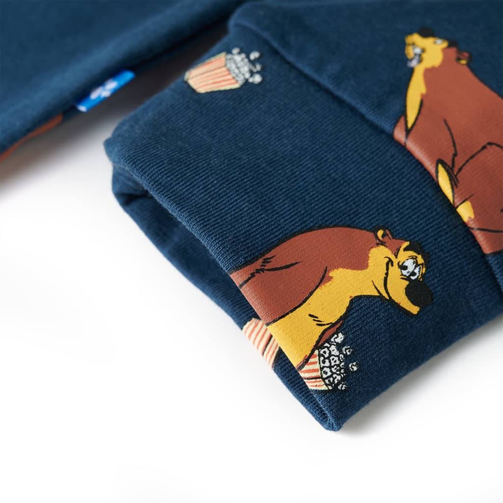 Kinder-Schlafanzug Einteiler Jeansblau 104