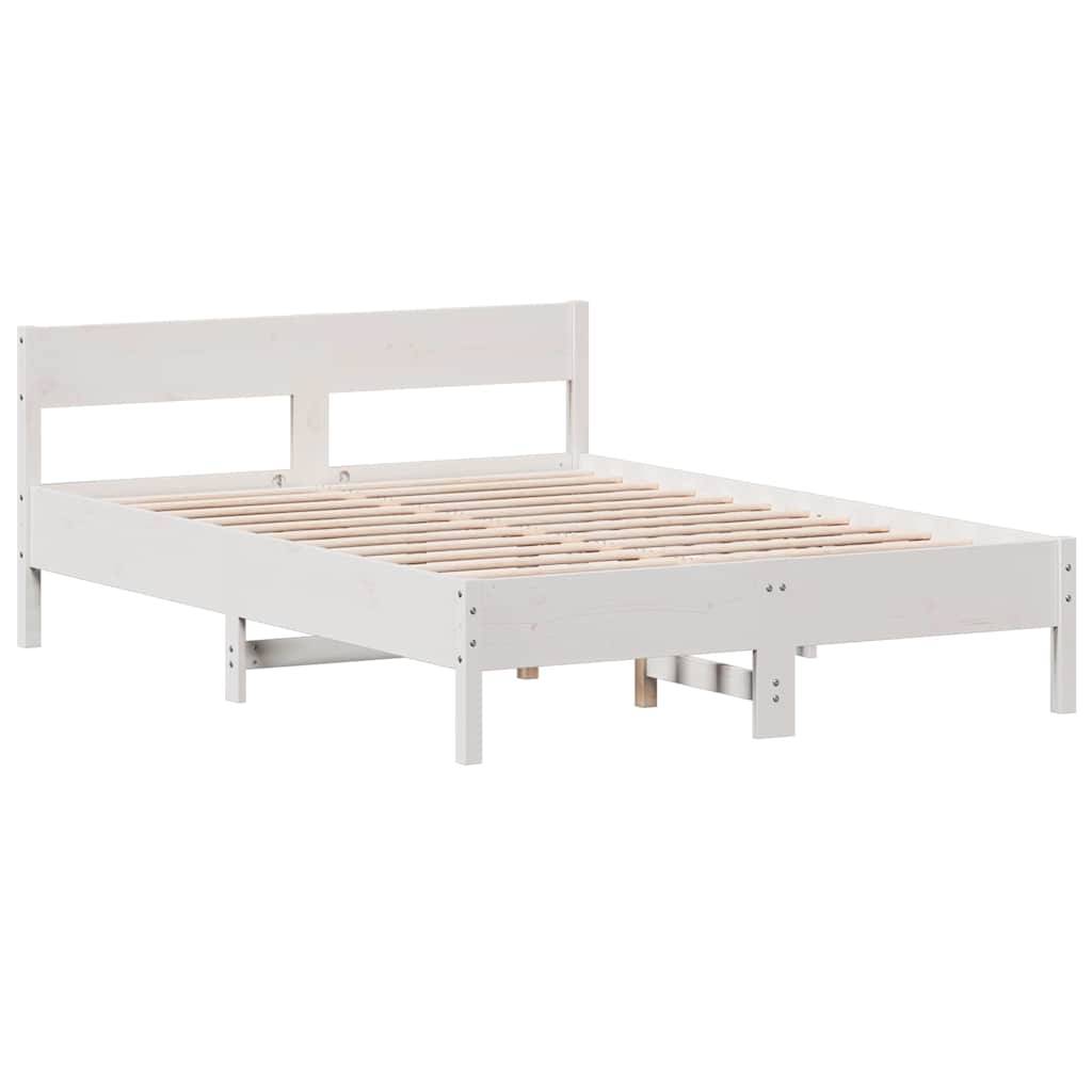 vidaXL Massivholzbett ohne Matratze Weiß 120x200 cm Kiefernholz