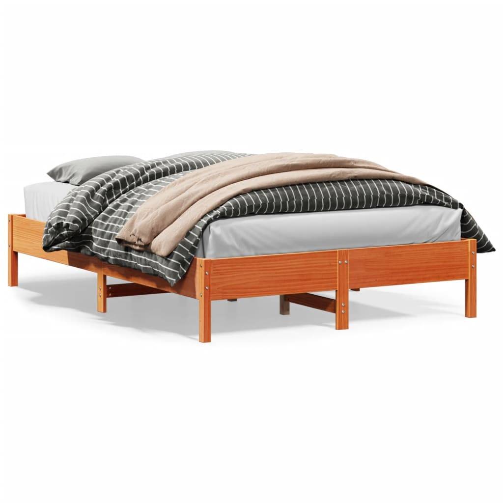 vidaXL Massivholzbett ohne Matratze Wachsbraun 120x200 cm Kiefernholz