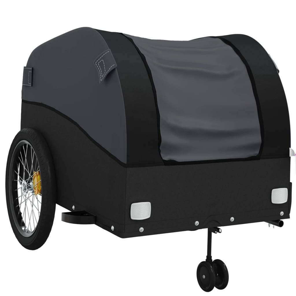vidaXL Fahrradanhänger Schwarz 45 kg Eisen
