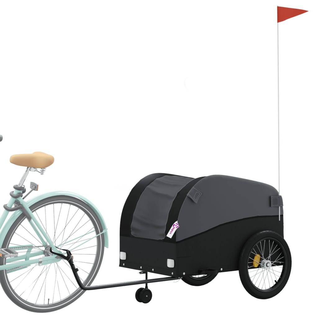 vidaXL Fahrradanhänger Schwarz 45 kg Eisen