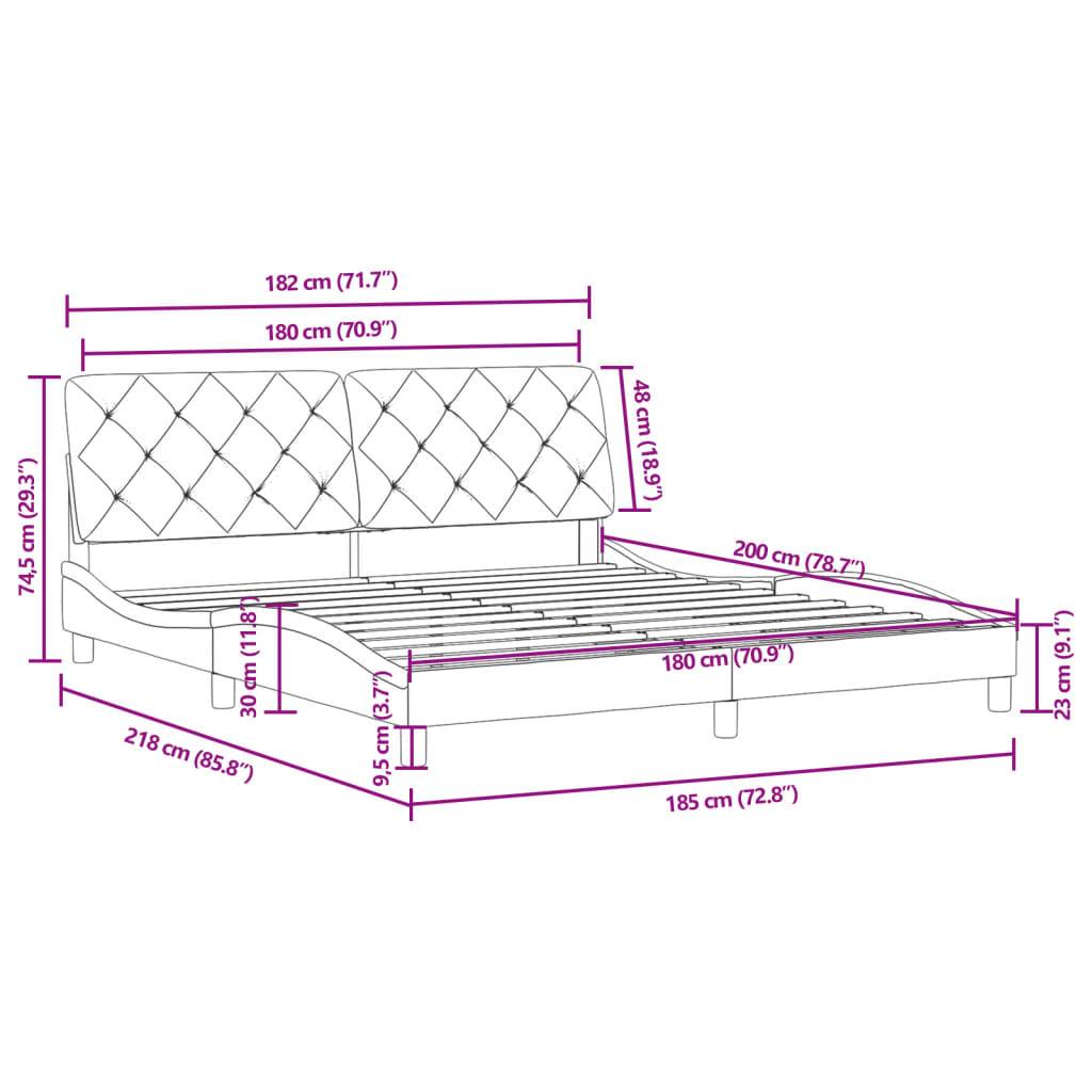 vidaXL Bettgestell ohne Matratze Blau 180x200 cm Samt