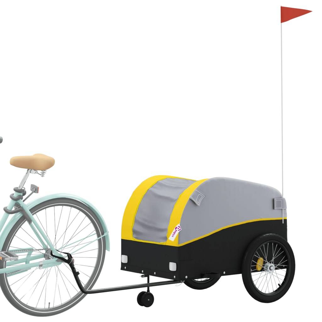 vidaXL Fahrradanhänger Schwarz und Gelb 45 kg Eisen
