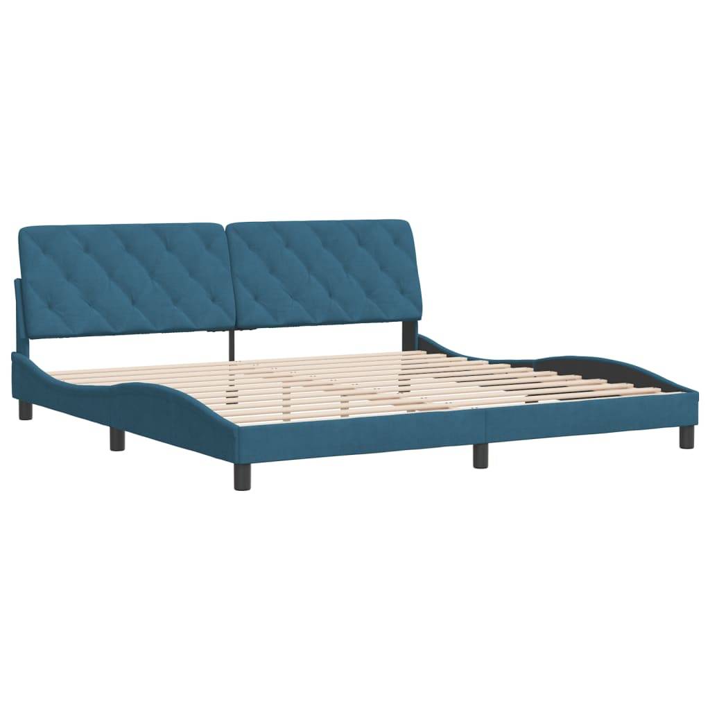vidaXL Bettgestell ohne Matratze Blau 200x200 cm Samt