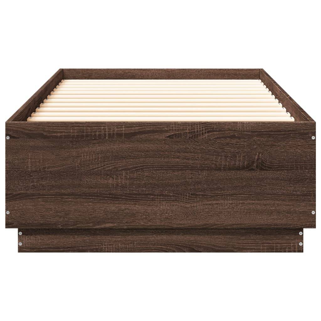 vidaXL Bettgestell Braun Eichen-Optik 90x200 cm Holzwerkstoff