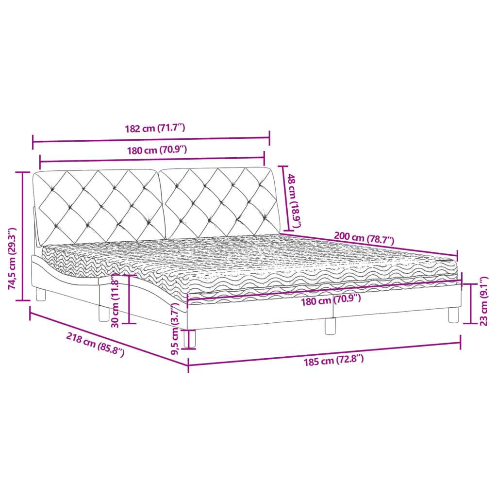 vidaXL Bett mit Matratze Rosa 180x200 cm Samt