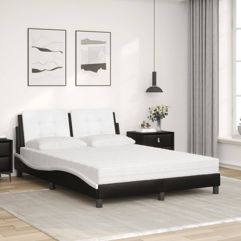 vidaXL Bettgestell ohne Matratze "Zadar" Schwarz und Weiß 120x200 cm Kunstleder