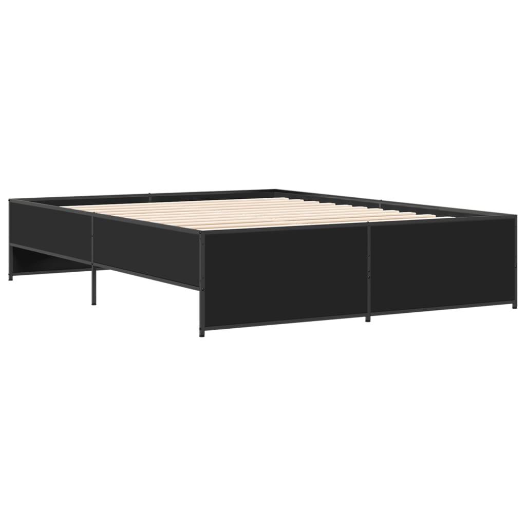 vidaXL Bettgestell Schwarz 140x200 cm Holzwerkstoff und Metall