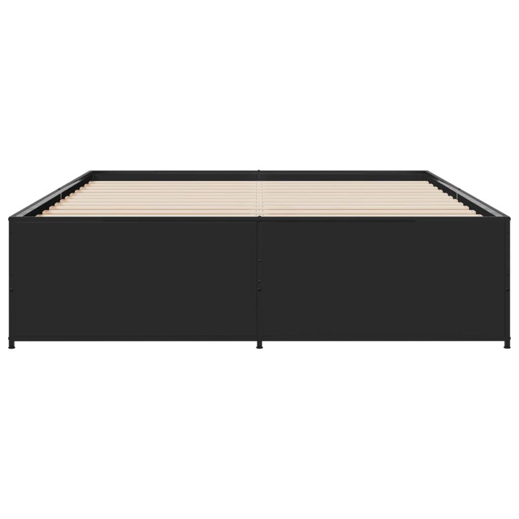 vidaXL Bettgestell Schwarz 140x200 cm Holzwerkstoff und Metall