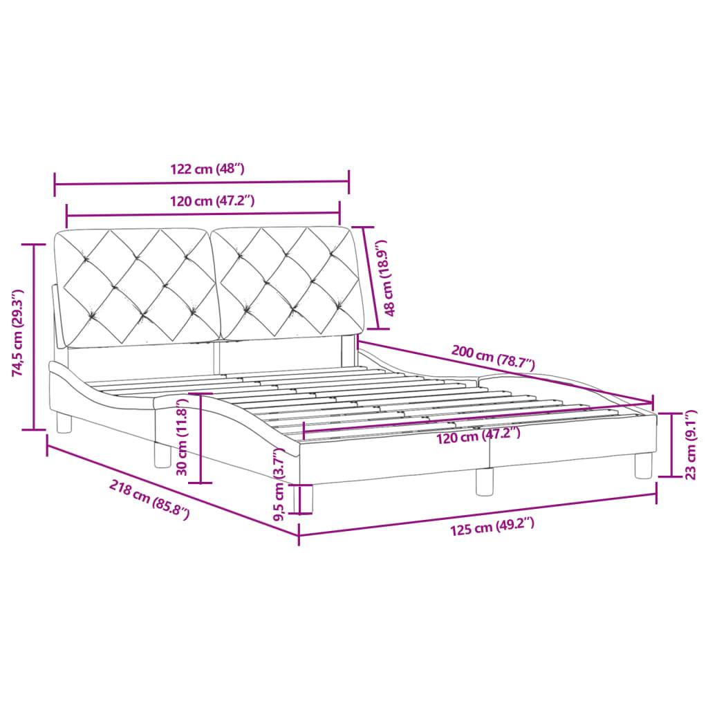 vidaXL Bettgestell ohne Matratze Dunkelgrün 120x200 cm Samt