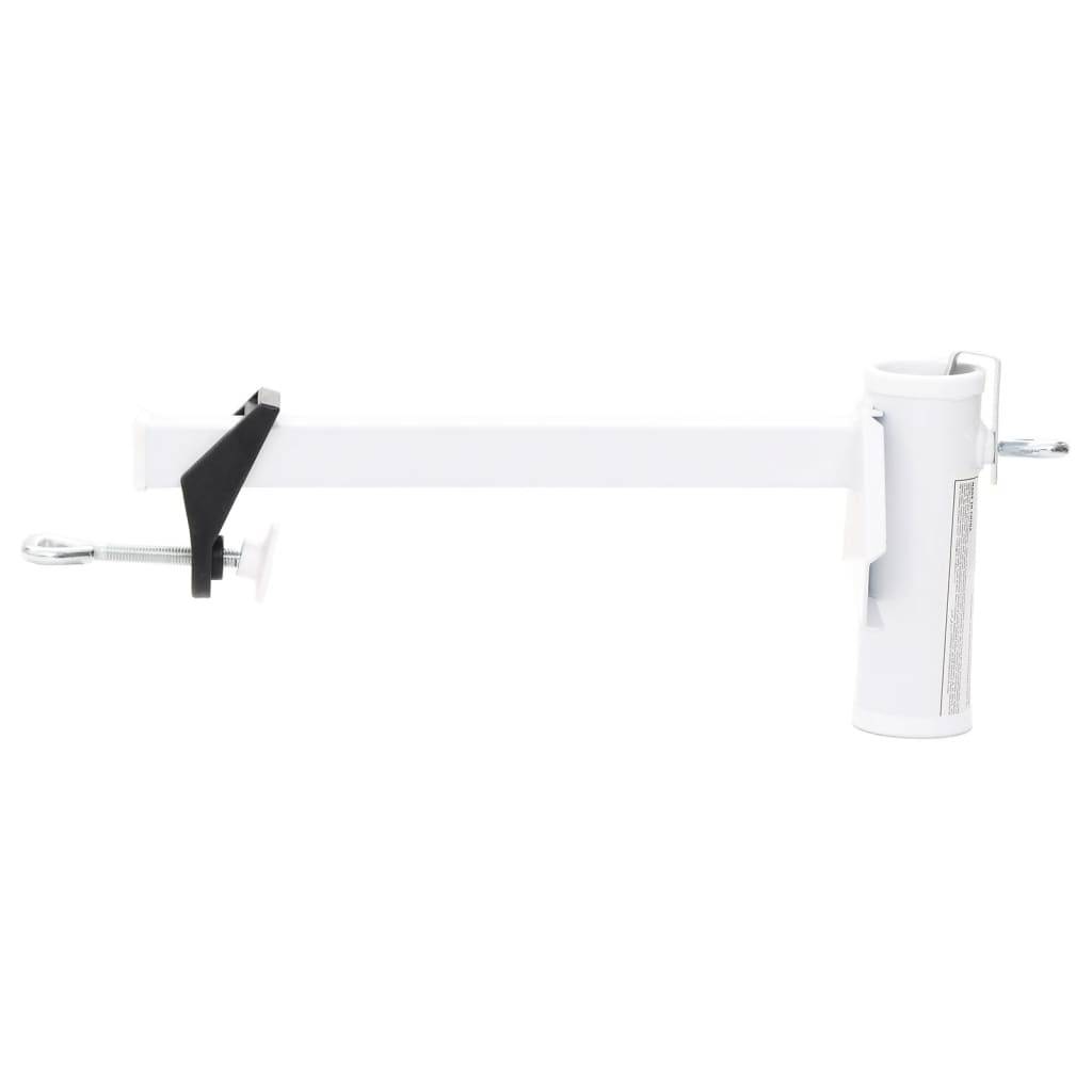 vidaXL Sonnenschirmhalter für Balkon Weiß 38 mm Stahl