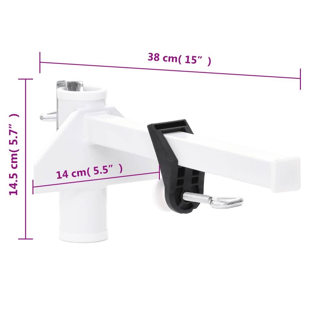 vidaXL Sonnenschirmhalter für Balkon Weiß 38 mm Stahl