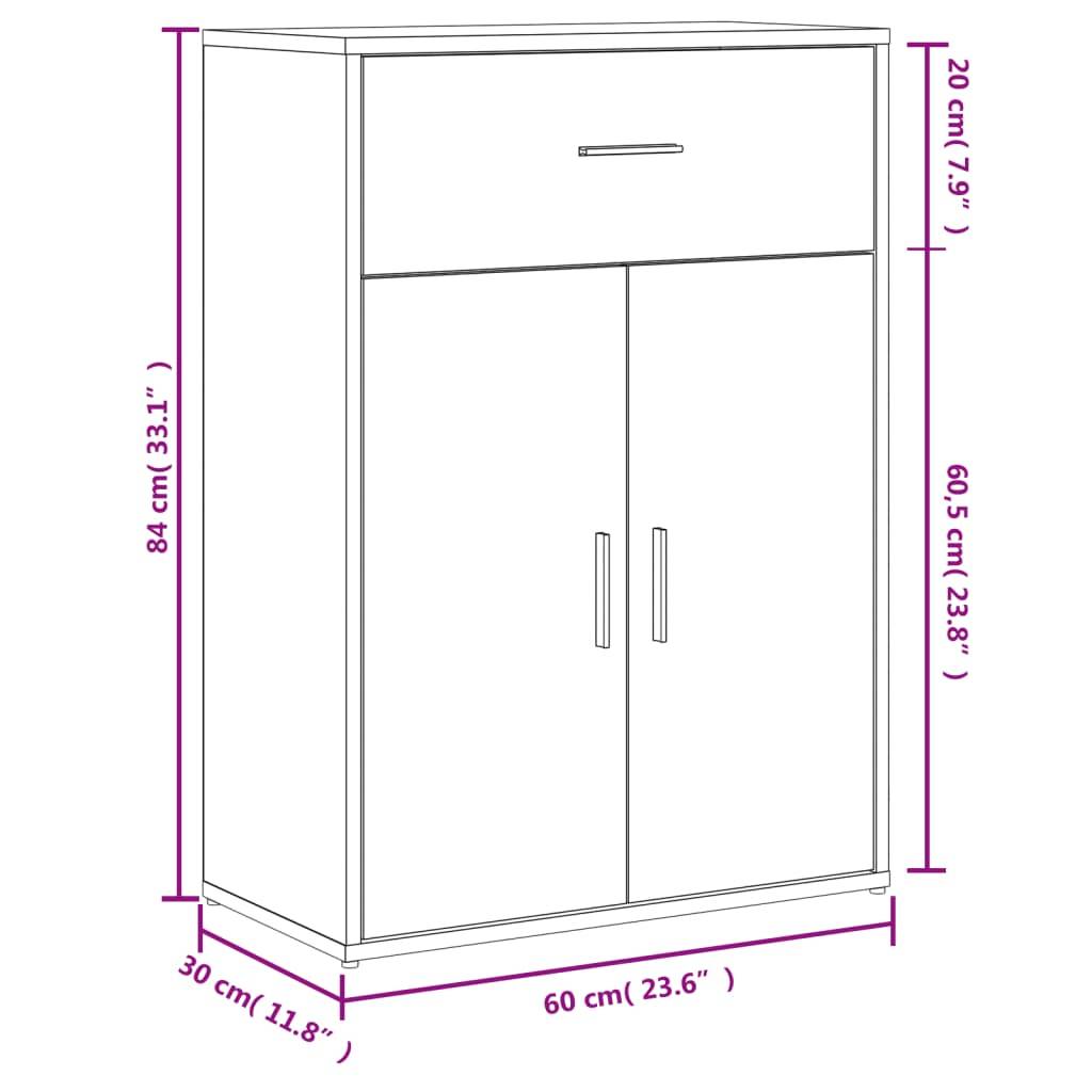 vidaXL Sideboards 2 Stk. Räuchereiche 60x30x84 cm Holzwerkstoff