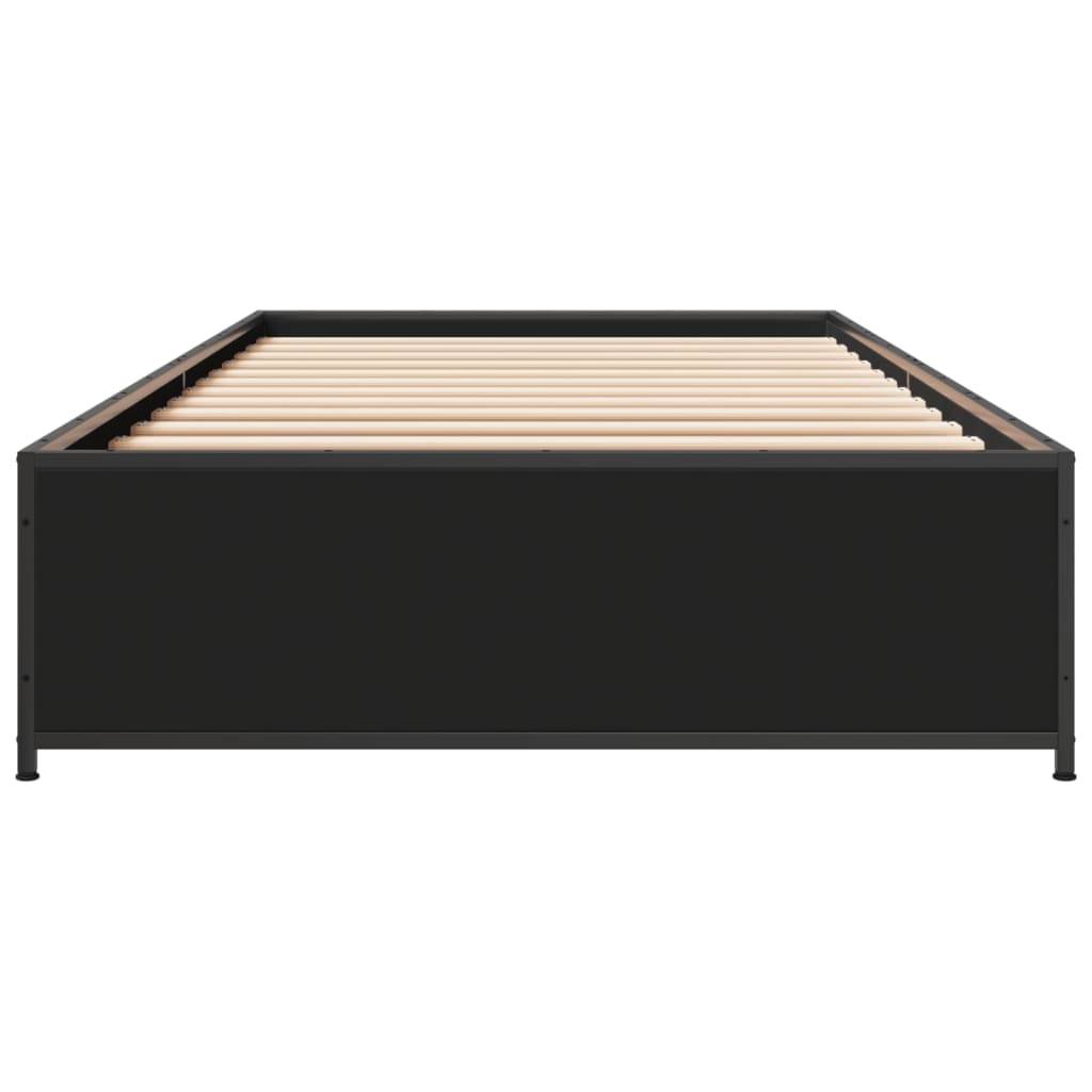 vidaXL Bettgestell Schwarz 75x190 cm Holzwerkstoff und Metall