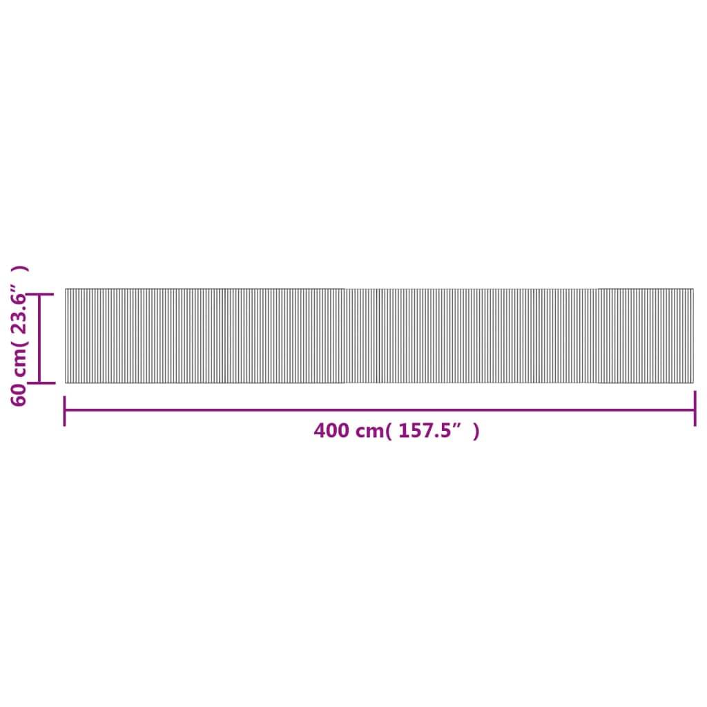 vidaXL Teppich Rechteckig Schwarz 60x400 cm Bambus