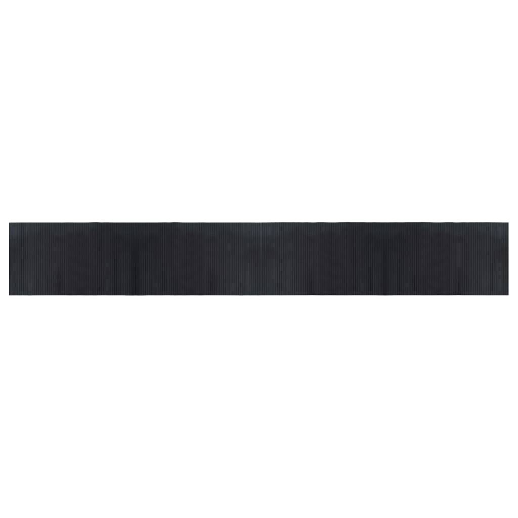 vidaXL Teppich Rechteckig Schwarz 60x400 cm Bambus