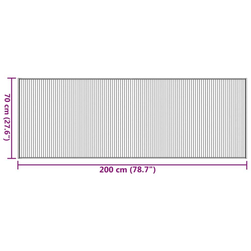 vidaXL Teppich Rechteckig Grau 70x200 cm Bambus