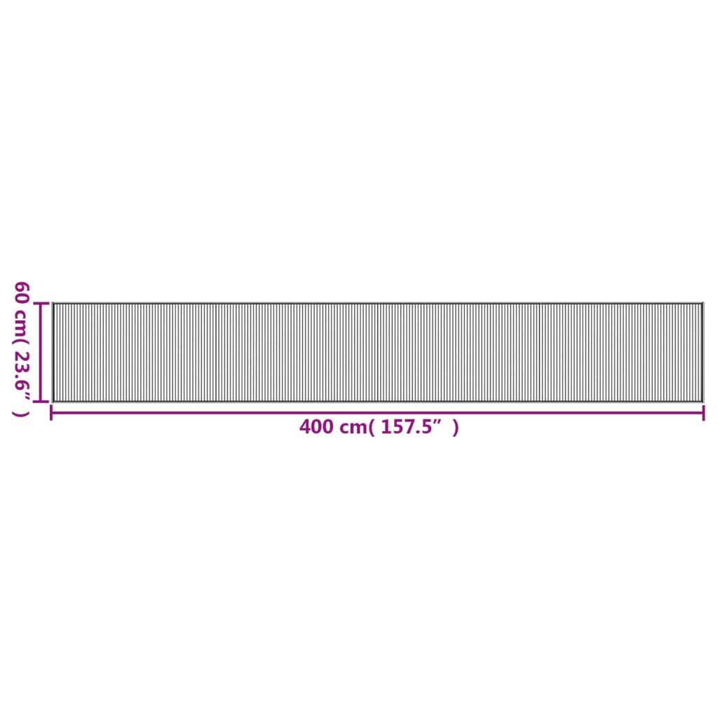 vidaXL Teppich Rechteckig Braun 60x400 cm Bambus