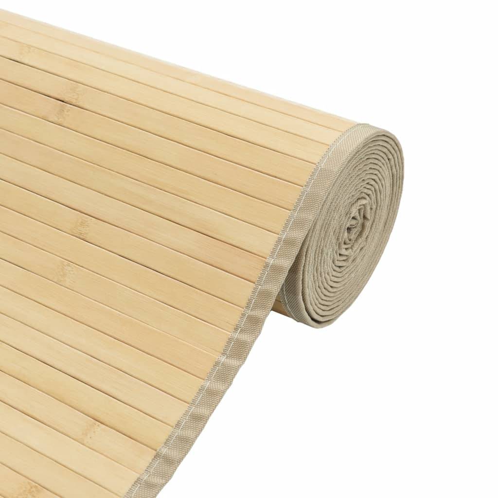 vidaXL Teppich Rechteckig Hell Natur 70x400 cm Bambus
