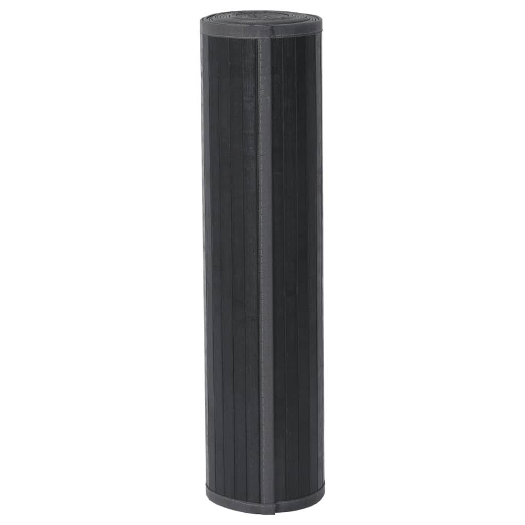 vidaXL Teppich Rechteckig Grau 80x200 cm Bambus
