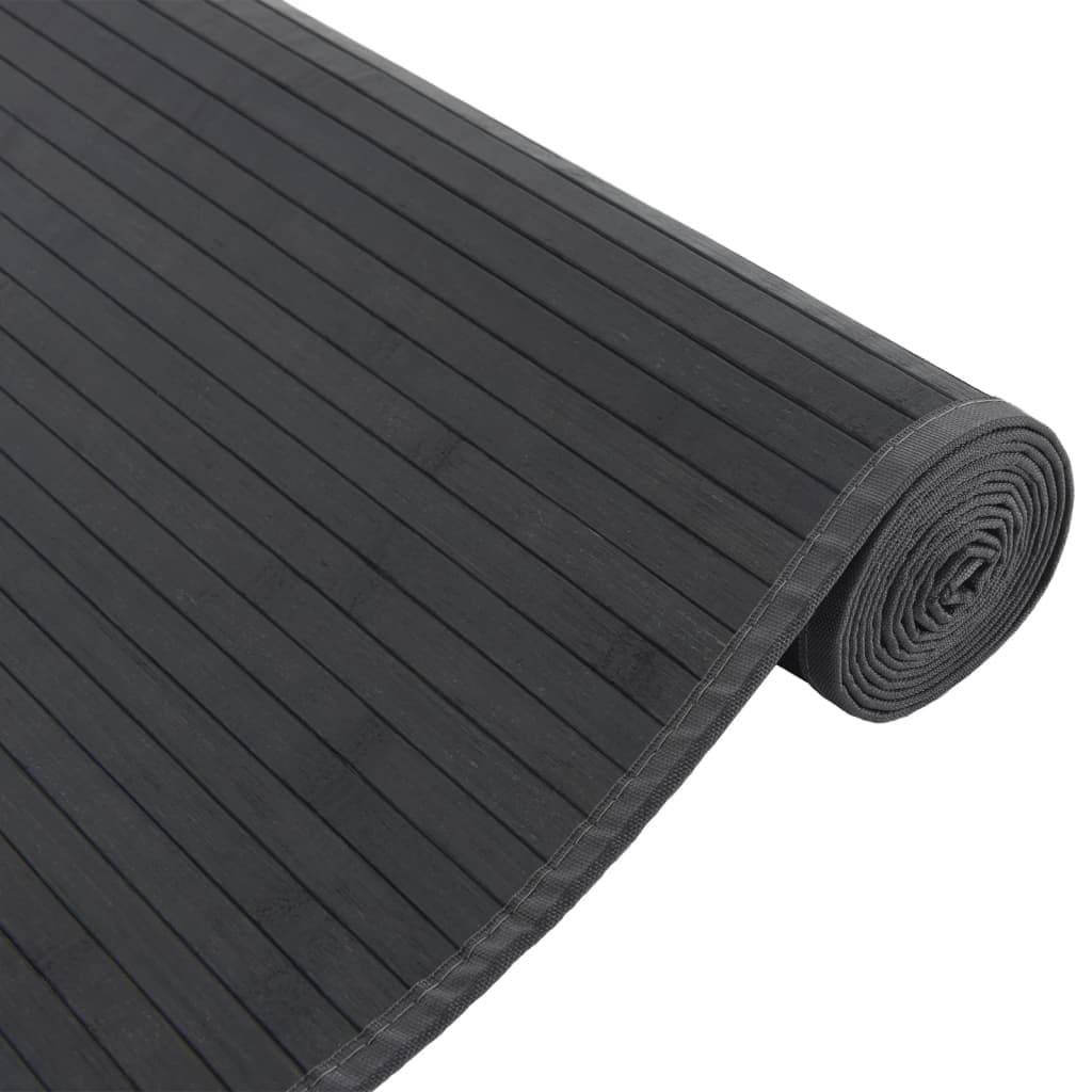 vidaXL Teppich Rechteckig Grau 80x200 cm Bambus