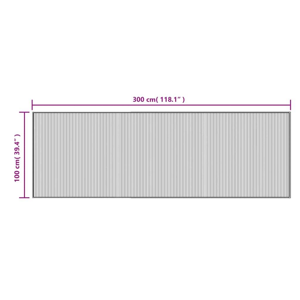 vidaXL Teppich Rechteckig Hell Natur 100x300 cm Bambus