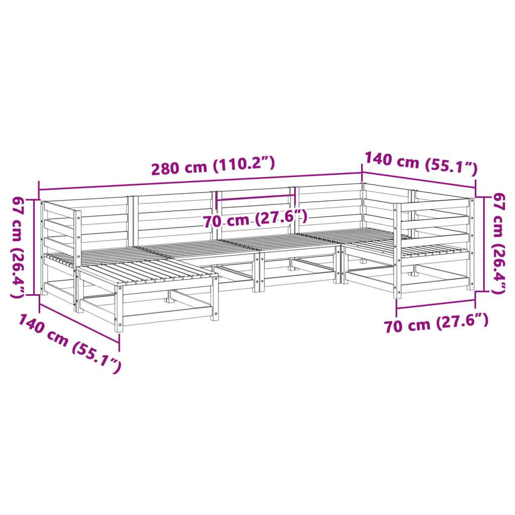 vidaXL 6-tlg. Garten-Sofagarnitur Massivholz Kiefer