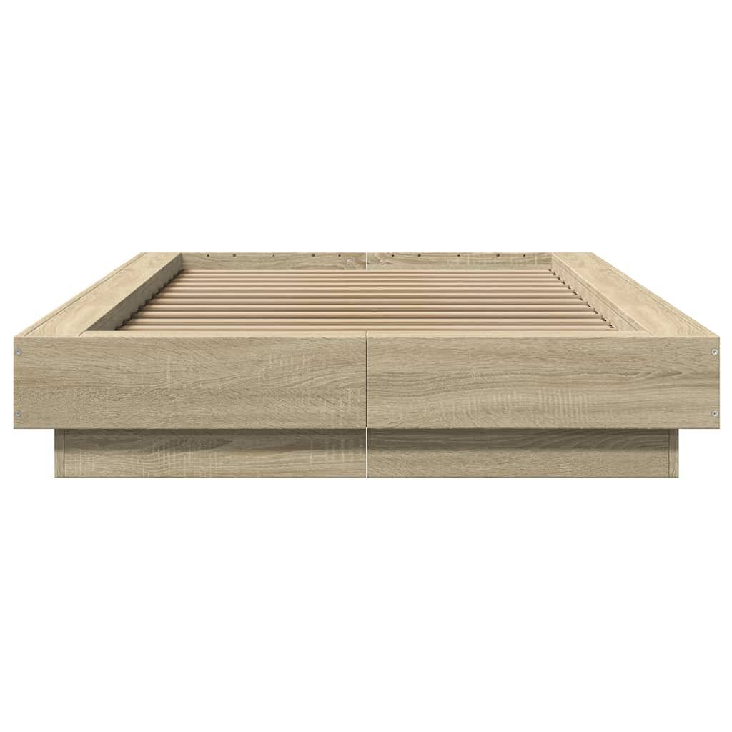vidaXL Bettgestell Sonoma-Eiche 100x200 cm Holzwerkstoff