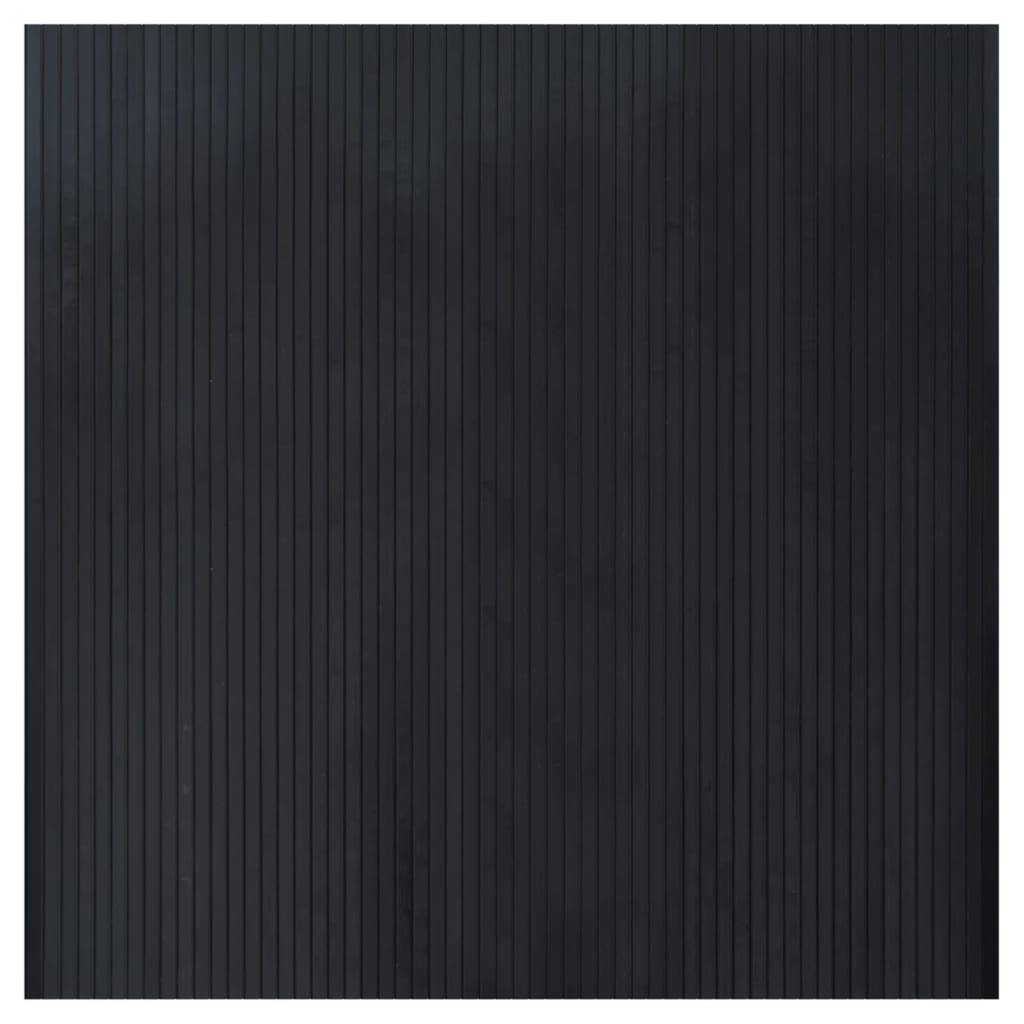 vidaXL Teppich Rechteckig Schwarz 100x100 cm Bambus