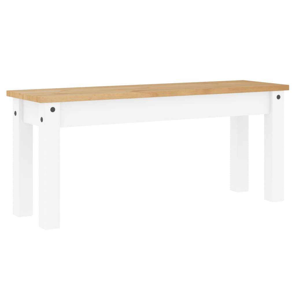 vidaXL Essbank Panama Weiß 105x30x45 cm Massivholz Kiefer