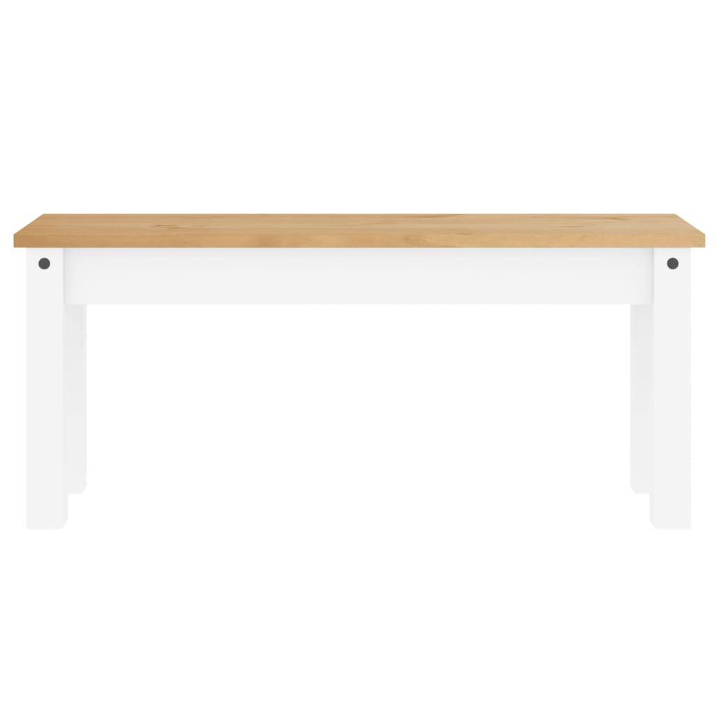 vidaXL Essbank Panama Weiß 105x30x45 cm Massivholz Kiefer
