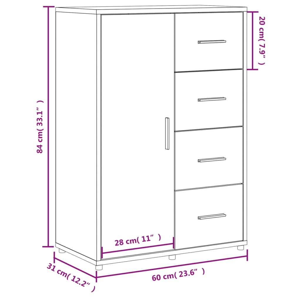 vidaXL Sideboards 2 Stk. Sonoma-Eiche 60x31x84 cm Holzwerkstoff
