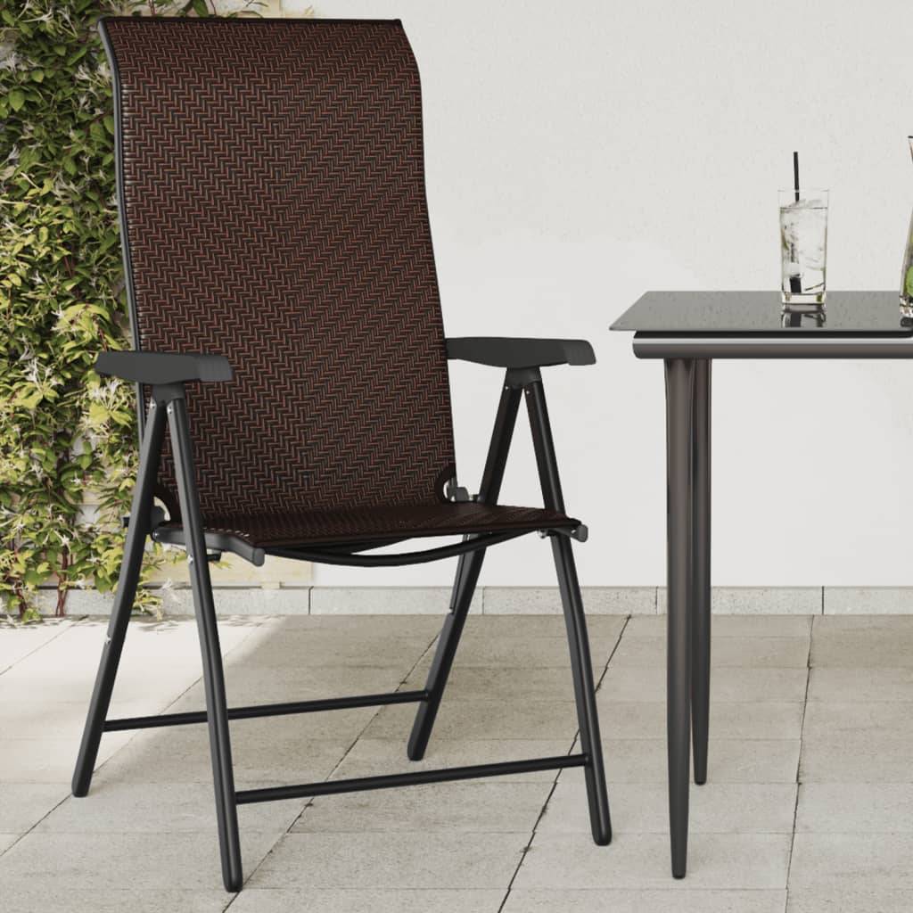 vidaXL Gartenstühle 8 Stk. Klappbar Braun Poly Rattan