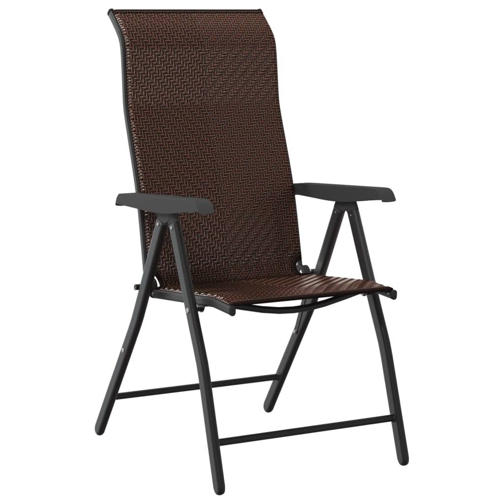 vidaXL Gartenstühle 8 Stk. Klappbar Braun Poly Rattan