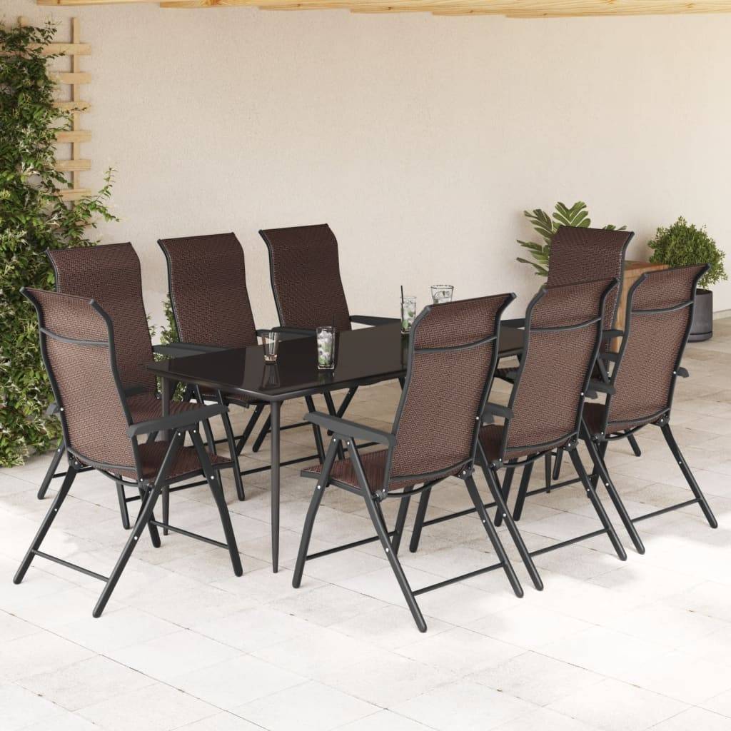 vidaXL Gartenstühle 8 Stk. Klappbar Braun Poly Rattan