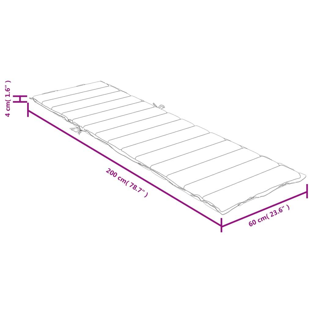 vidaXL Sonnenliegen-Auflage Melange Taupe 200x60x4 cm Stoff
