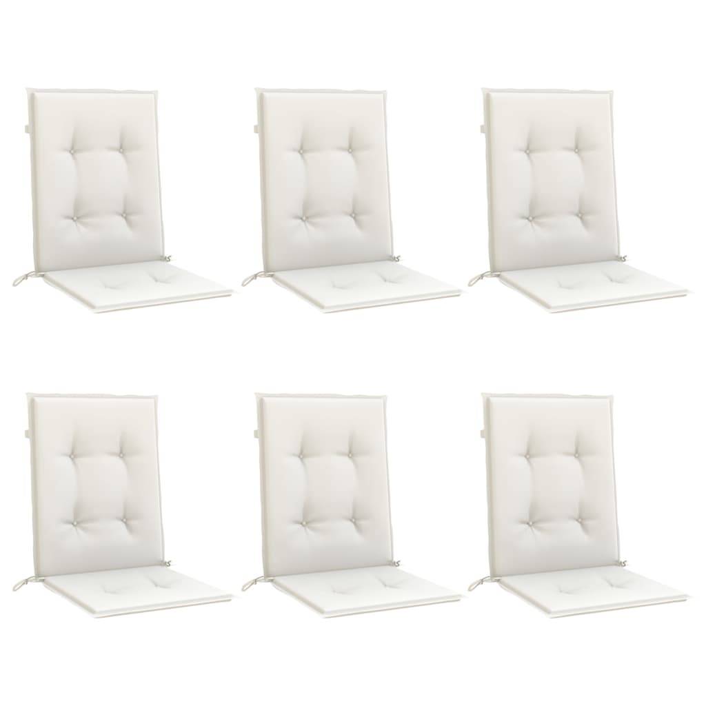 vidaXL Niedriglehner-Auflagen 6 Stk. Melange Creme 100x50x4 cm Stoff