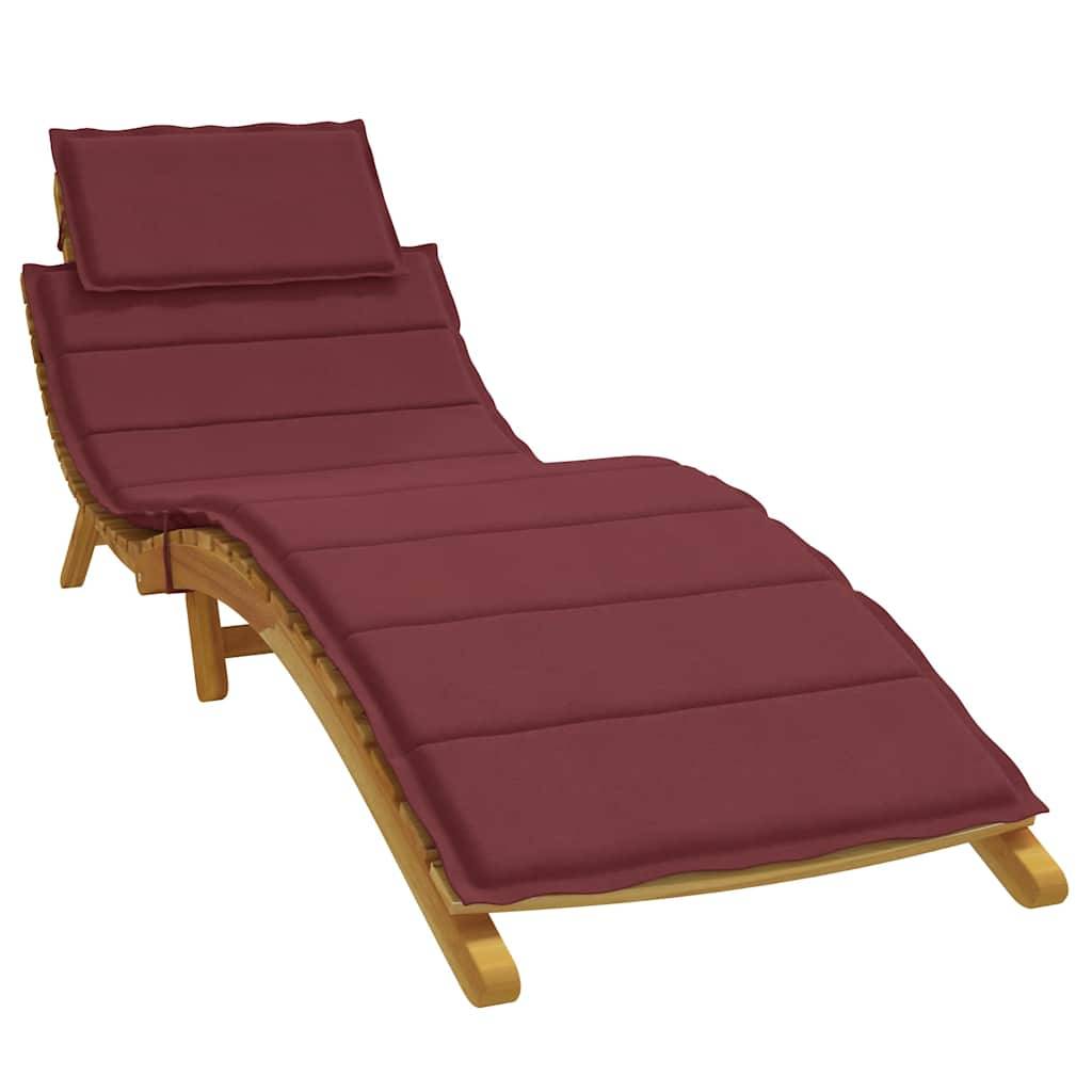 vidaXL Sonnenliegen-Auflage Melange Weinrot 186x58x4 cm Stoff