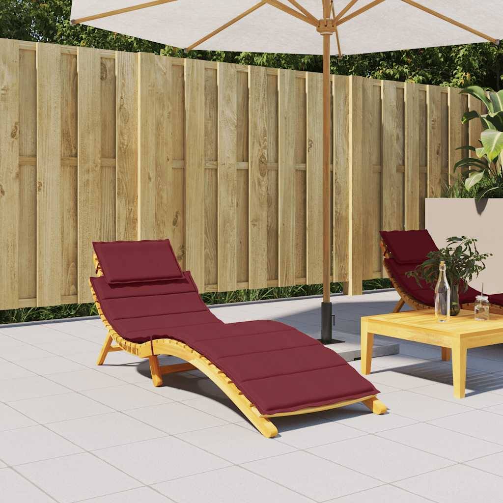 vidaXL Sonnenliegen-Auflage Melange Weinrot 186x58x4 cm Stoff