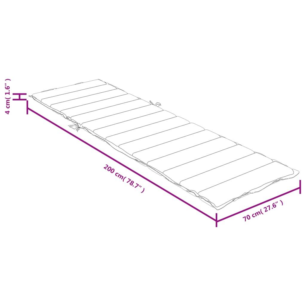 vidaXL Sonnenliegen-Auflage Melange Rot 200x70x4 cm Stoff