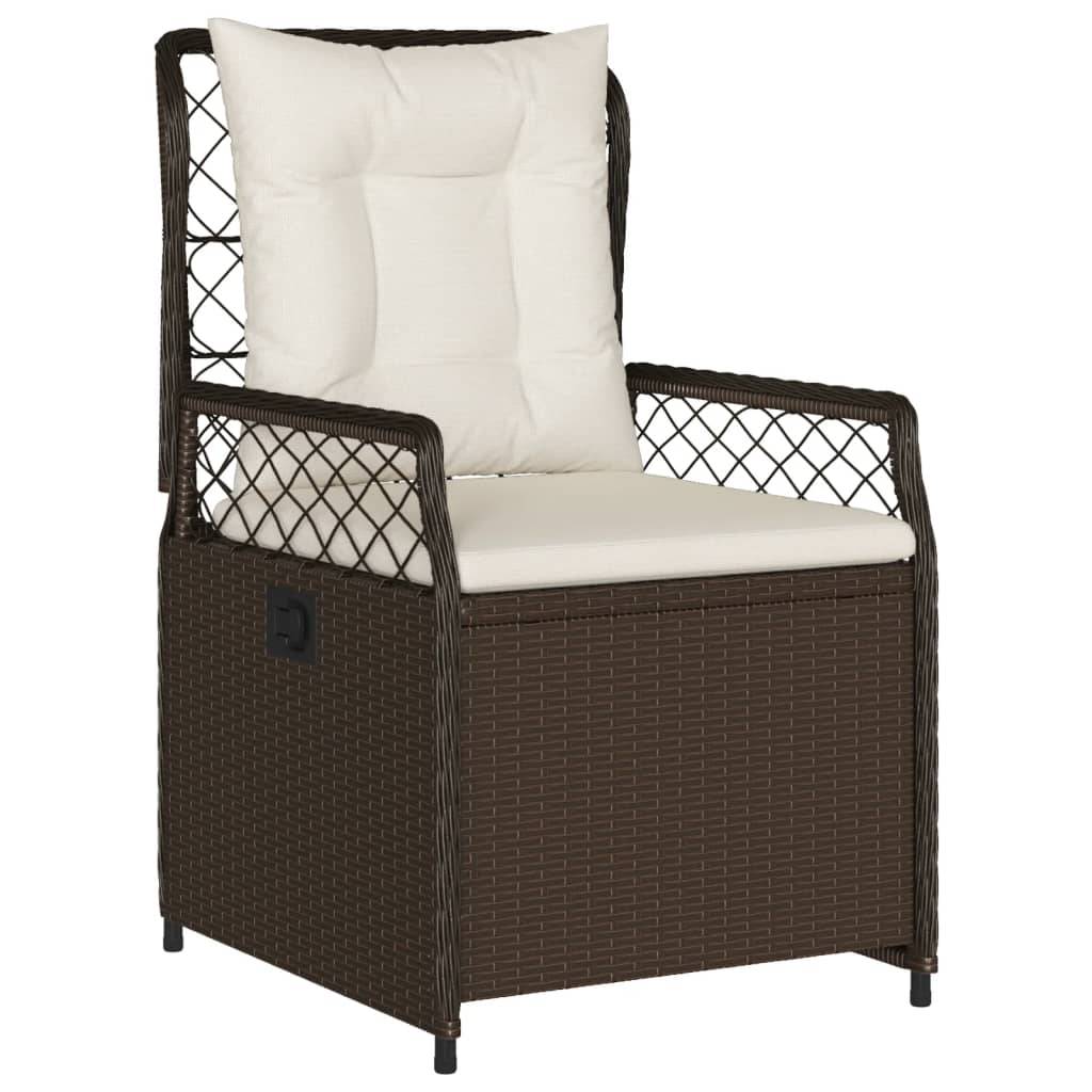 vidaXL 5-tlg. Garten-Essgruppe mit Kissen Braun Poly Rattan