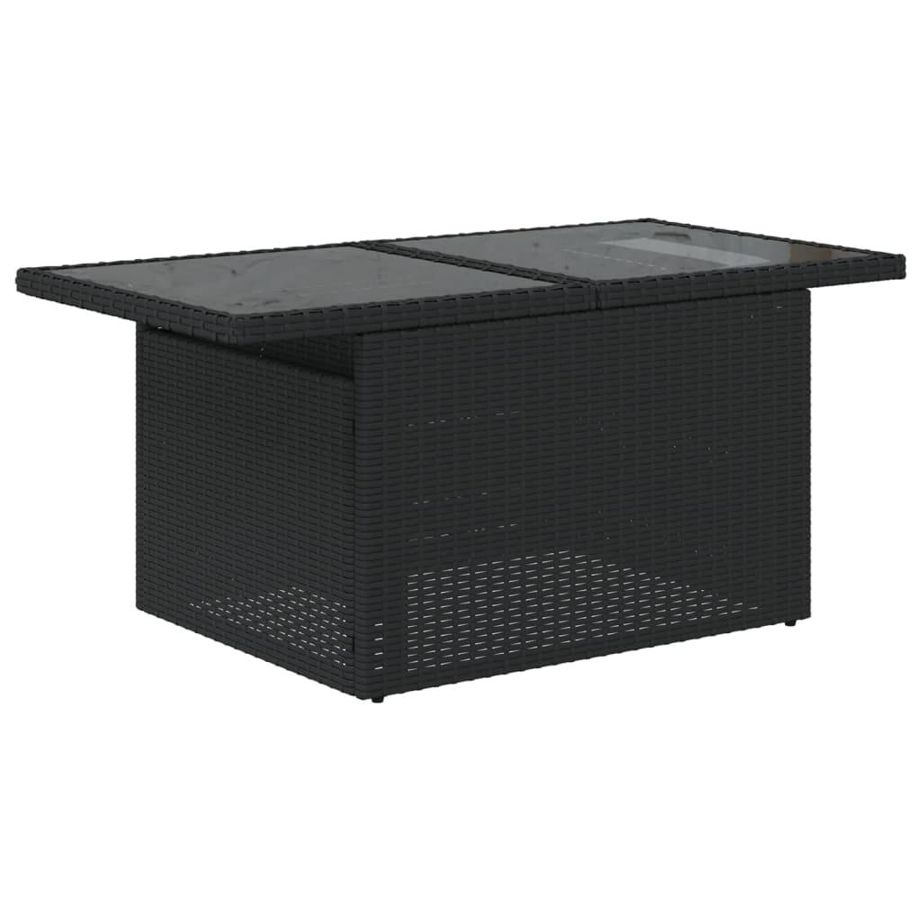vidaXL 6-teiliges Gartensofa-Set mit Kissen, schwarzes Polyrattan