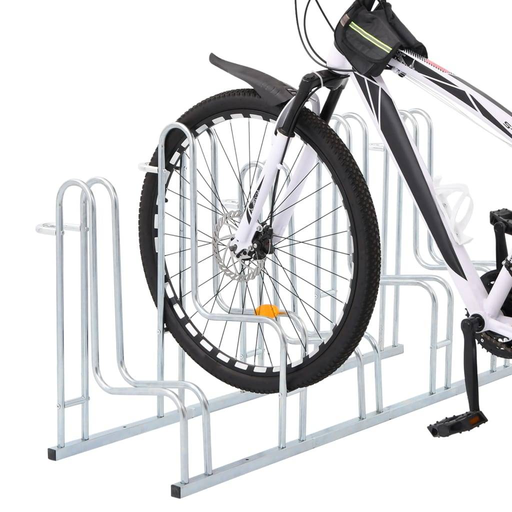 vidaXL Fahrradständer für 5 Fahrräder Freistehend Verzinkter Stahl