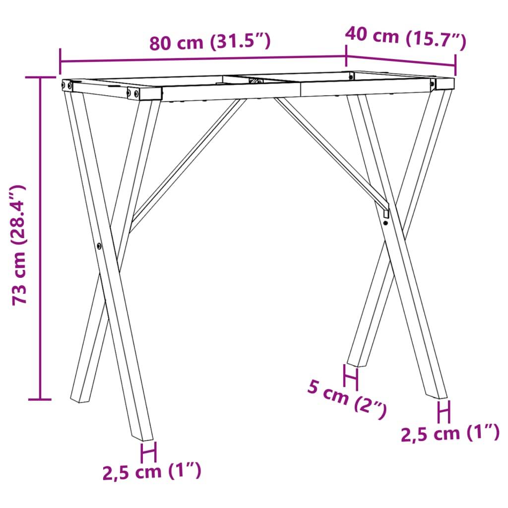 vidaXL Esstisch-Gestell in X-Form 80x40x73 cm Stahl