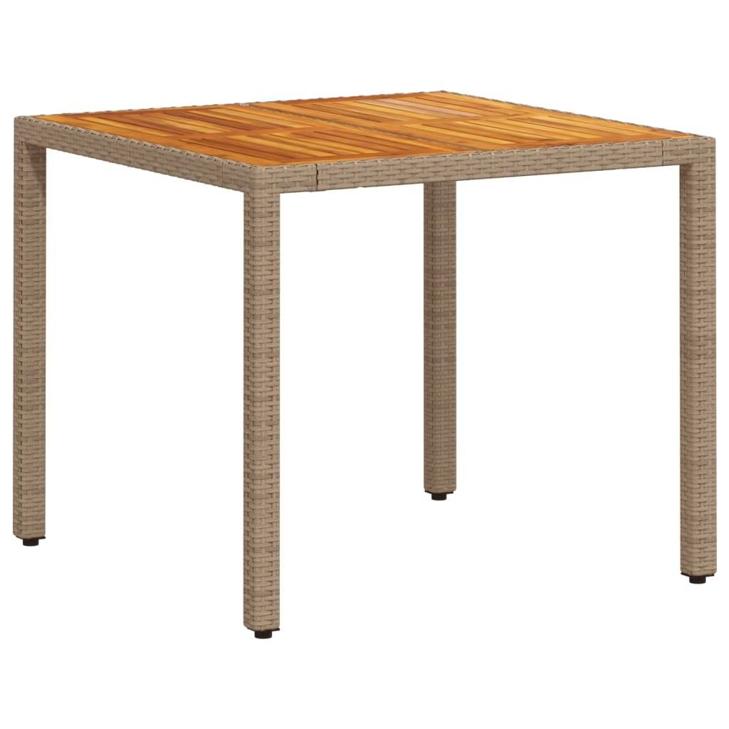 vidaXL 5-tlg. Garten-Essgruppe mit Kissen Beige Poly Rattan Akazie